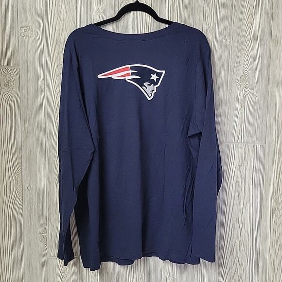 NFL New England Patriots Navy Long Sleeve V Neck Shirt Womens Size XXL NEW - Picture 5 of 8
